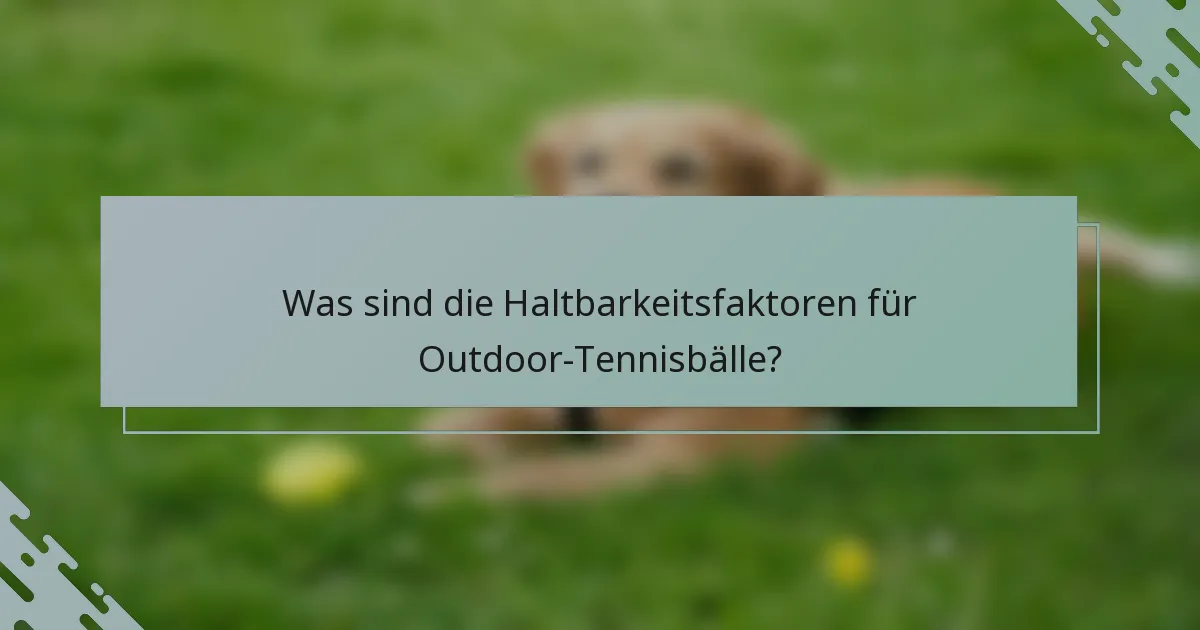 Was sind die Haltbarkeitsfaktoren für Outdoor-Tennisbälle?