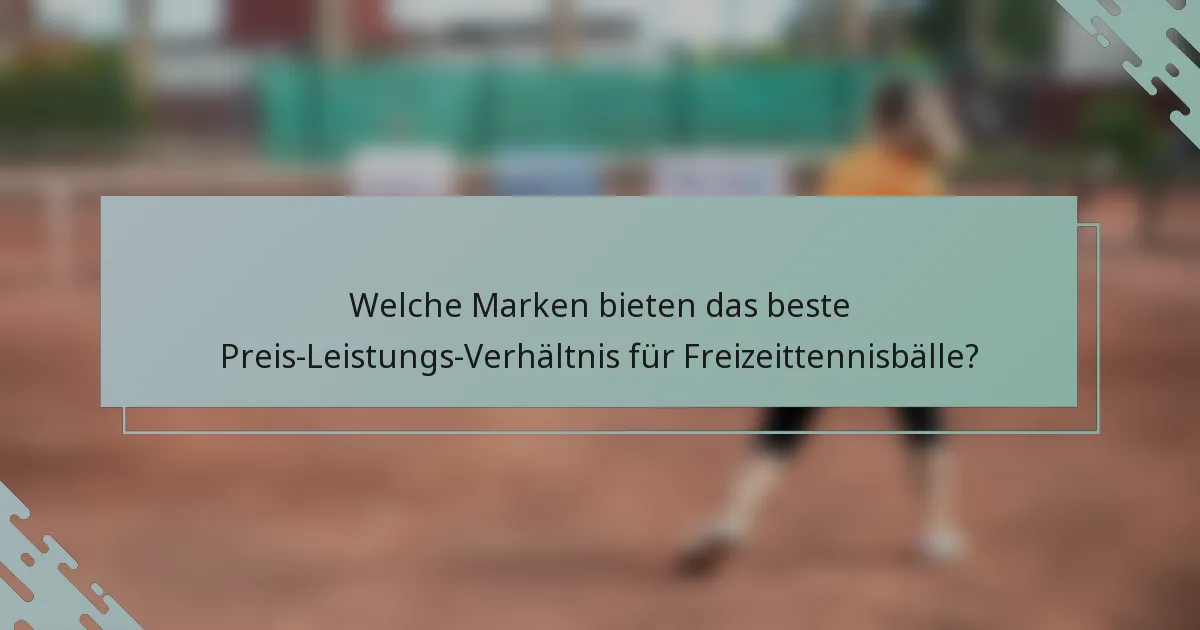 Welche Marken bieten das beste Preis-Leistungs-Verhältnis für Freizeittennisbälle?