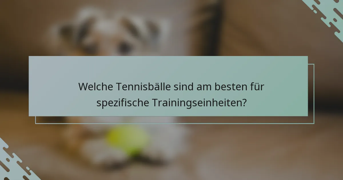 Welche Tennisbälle sind am besten für spezifische Trainingseinheiten?
