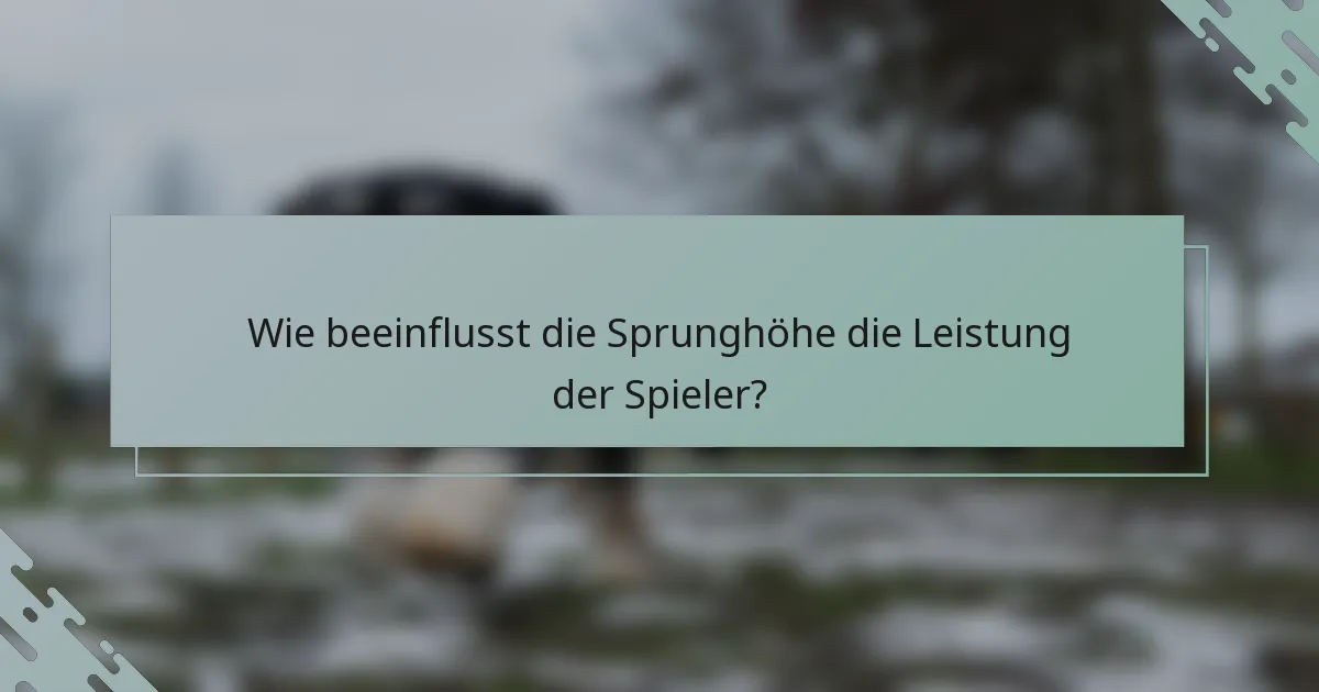 Wie beeinflusst die Sprunghöhe die Leistung der Spieler?