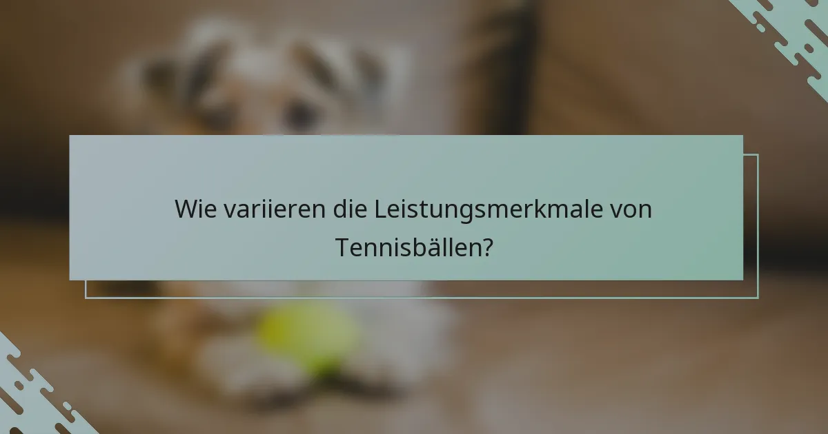 Wie variieren die Leistungsmerkmale von Tennisbällen?